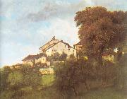 Courbet, Gustave The Houses of the Chateau D Ornans china oil painting reproduction